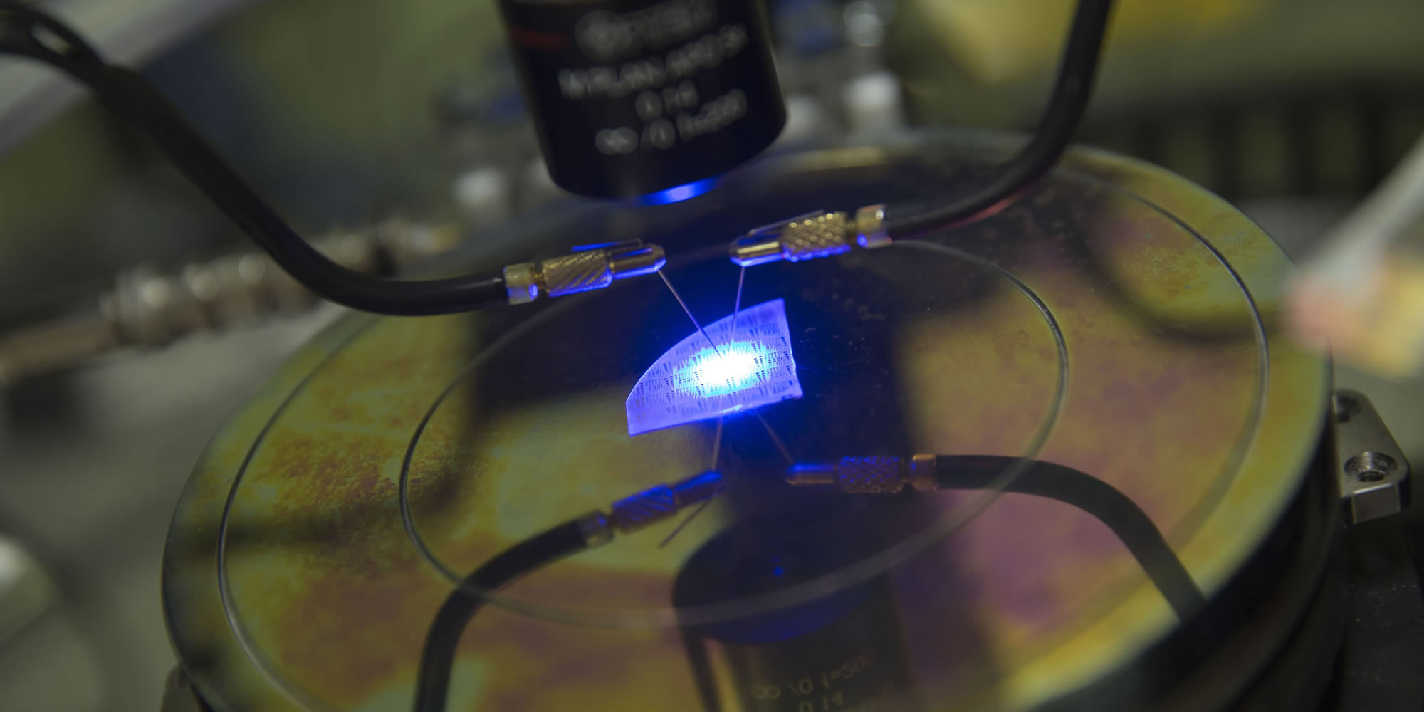 A semiconductor being fabricated in a controled lab setting